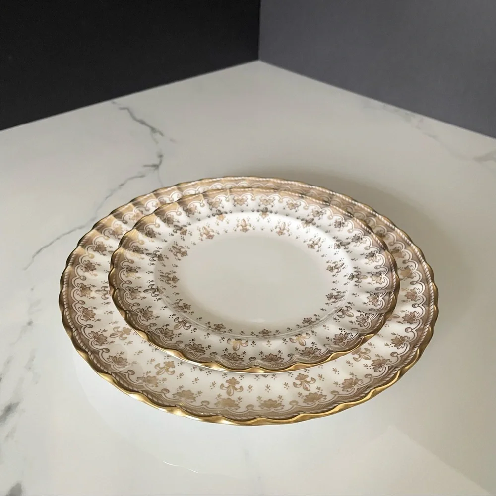 Fleur De Lys Gold Salad & Bread Plate by Spode
